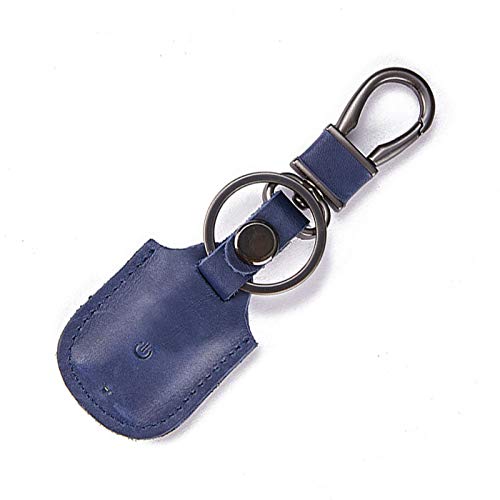 Preisvergleich Produktbild Serious Lamp Schlüsselanhänger Brieftasche für Männer Frauen Smart Bluetooth Keychain Fernbedienung Anti-Diebstahl Schlüsselbund Leder Tasche Anti-Verlust Positionierung,Blau