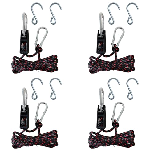 Image of Rope Tie Downs, 1 /4 inch 12FT Adjustable Ratchet Straps 4Pack