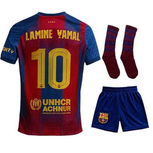 IHIMI Yamal #19 Trikot für Kinder mit Socken – Fan Trikot 2026 – Heim Set mit Shorts und Stutzen – Trikot Kinder Set – Jugendgrößen 140