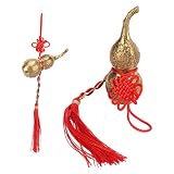 Chiński Feng Shui Mosiądz Wu Lou, Powodzenia Wu Lou, Kolekcjonerska Moneta Chińskiego Węzła Feng Shui, Wisząca Tykwa Hu Lu, Amulet Uroku Posągu Dyniowatych na Szczęście/Bogactwo/Spokój/Sukces