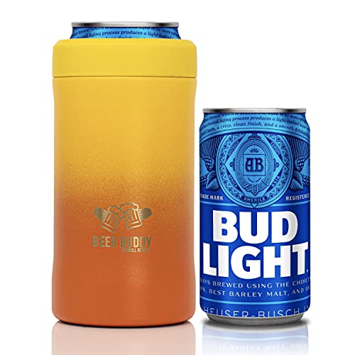 Grill Rescue​ Insulated Can Holder – Vacuum-Sealed Stainless Steel – Beer Bottle Insulator For Cold Beverages – Thermos Beer Cooler ​Suited For Any Size​ Drink - One Size Fits All (Ombre Campfire) #TOP2