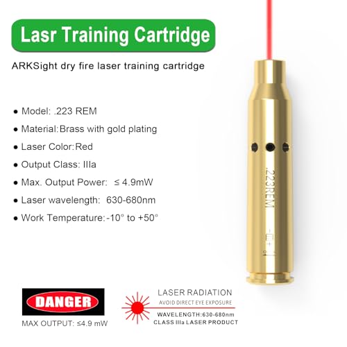 Image of 9mm /380ACP /40S&W /45ACP Dry Fire Training Cartridge Integrated Snap Cap for Dry Fire Trainer,Red Dot Beam Bullet with Double O-Ring