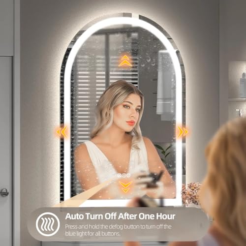 Image of 20x30 Inch Arched LED Bathroom Mirror