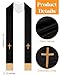 Eurzom 2 Pcs Embroidery Reversible Clergy Stole with Cross Tassels Wedding Church Minister Pastor Priest Shawls for Men Women(White,Black)
