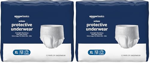Image of Amazon Basics Unisex Protective Underwear, Overnight Absorbency, Extra Large, 12 Count (Pack of 2)