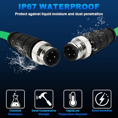 Cable Ethernet Industrial CAT5e M12 4 Pin Macho 2 m miniatura 2