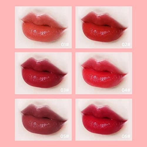 Image of 6 Colors Lip Tint Stain Set, Korean Velvet Watery Lip Stain Moisturizing Mini Liquid Lipstick, Multi-use Lip and Cheek Tint, Long lasting Non-Stick Cup Waterproof, Lip Color Makeup (Heart)