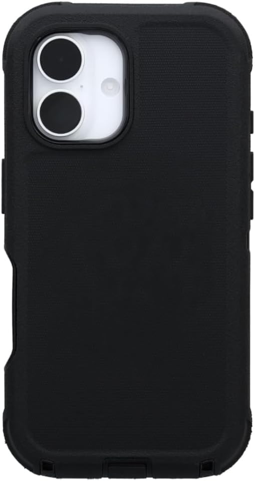 Defender Case Compatible with Samsung iPhone 17 Pro Max Case with Holster Belt Clip Defense for iPhone 17 Pro Max Case - Black
