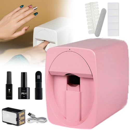 pedenencelia Nail Art Printer, 3d Smart Automatic Nail Printer Machine With App Control,2400 Dpi,25 Seconds Printing, Perfect For Professional Nail Technicians.,Pink