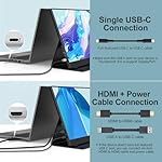 InnoView Portable Monitor, 15.6 Inch FHD 1080P HDMI USB C Second External Monitor for Laptop, Desktop, MacBook, Phones, Tablet, PS5/4, Xbox, Switch, Built-in Speaker with Protective Case - Image 2