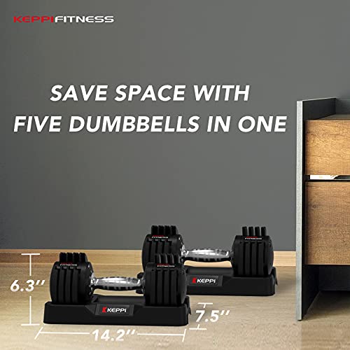 Keppi Adjustable Dumbbells Set-25Lb Pair Dumbbells With Anti-Slip Metal Handle For Exercise & Fitness Fast Adjust Weight For Full Body Workout Fitness… #TOP3