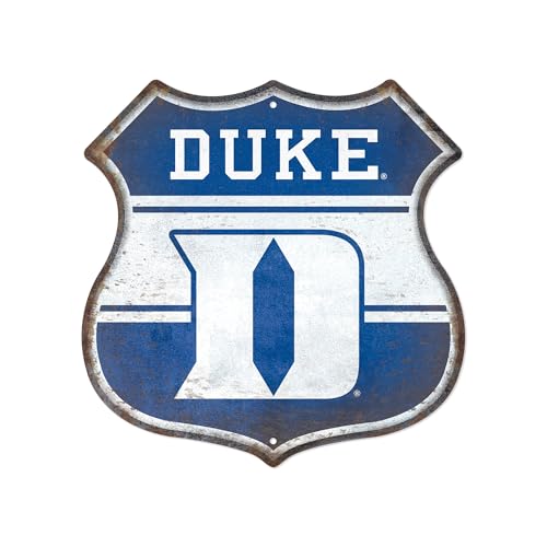 Rico Industries NCAA Duke Blue Devils Rustic 11.5" Metal Route Sign