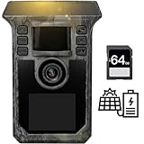 FRKTCAM Trail Camera 4K 64MP Solar Game Camera with 5000mAh Forever Power, 64GB Memory Card and Ip...