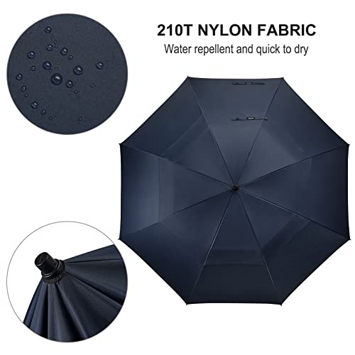 G4Free 80 Inch Huge Large Oversize Golf Umbrella Double Canopy Vented Windproof Stick Umbrellas, 6.6 Ft Heavy Duty Outdoor Doorman Umbrella Family Umbrella(Navy Blue) #TOP3