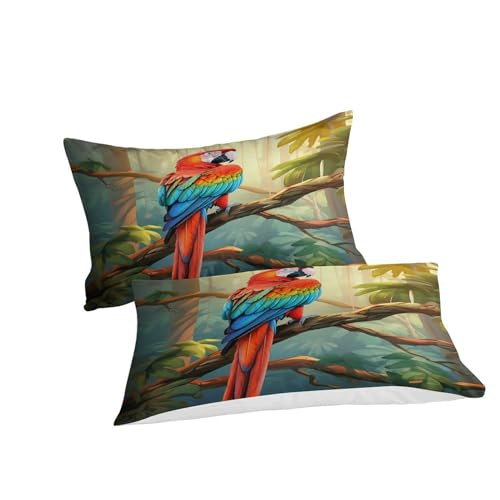 Housse de couette fermeture éclair anti-acarien motif perroquet - 3