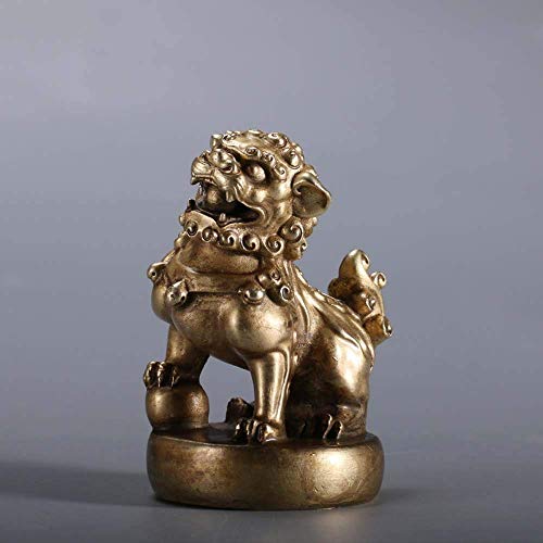 Statues de Chiens Fu Feng Shui : Accessoires Prospérité en Laiton - 4