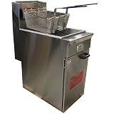 Commercial Deep Fryer NSF thermostat controlled 50lbs capacity, 120000 BTU/Hr, Natural Gas or Propan