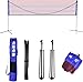 Portable Badminton Set, Foldable Adjustable Volleyball Badminton Net Stand for Beach Backyard Combo Set(W 610cm)