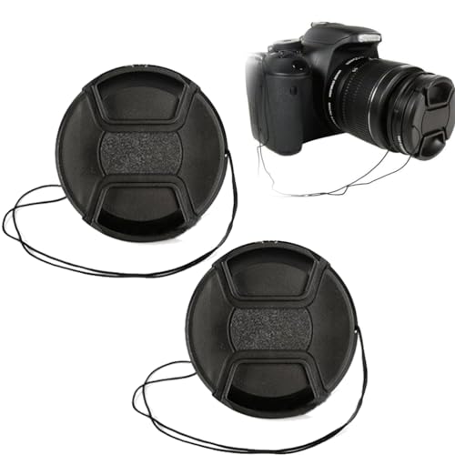 Paquete de 2 Tapas de Lente de 58 mm para Nikon Canon Sony DSLR Compatible con Lente Sony ALC-F55S for Nikon D5600 D5500 D5300 D3500 D3300 y Otras Lentes de Rosca de 55 mm