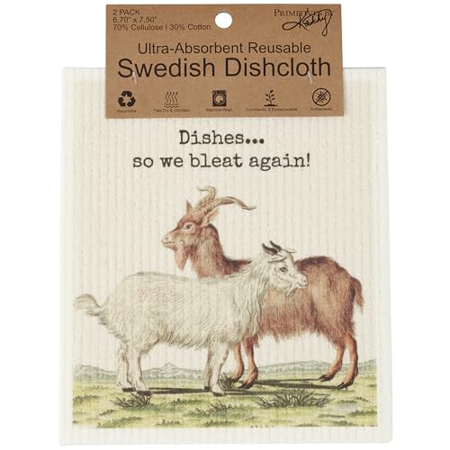 Primitives-by-Kathy-Swedish-Cloth-Set-of-2-You-Goat-This Primitives by Kathy Swedish Cloth Set of 2 You Goat This