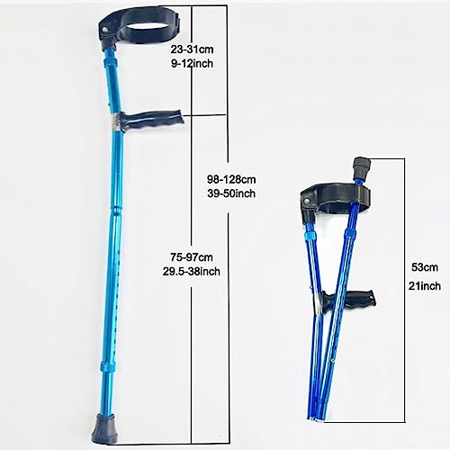Muletas de antebrazo con puño cerrado giratorio (par), muletas ajustables para adultos, con asas ergonómicas y cómodas para la muñeca, muletas plegables de aluminio ligero