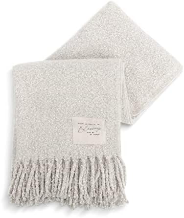 DEMDACO Dear You Blessings Pebble Grey 60 x 50 Polyester Throw Blanket