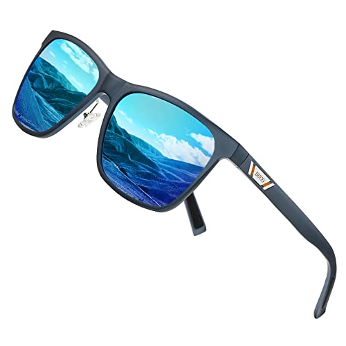 Image of DUCO Mens Sunglasses Polarized UV Protection Retro Rectangular Frame Sun Glasses for Driving Fishing 100% UV Blocking 3029H