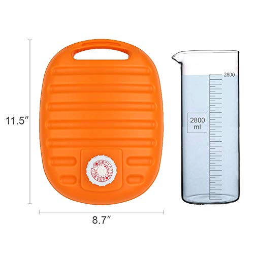 Iwatani Japanese Premium Hot Water Bottle With Soft Fleece Cover - 2.8L, Hot Water Bag, Large Capacity, Hot Water Bottles For Bed, Heat Preservation, Keep The Body Warm, Dry And Comfortable. #TOP1