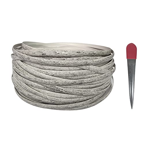 Feyart Kit de réparation en rotin PE gris clair de 8,5 mm x 55 m (outil de tirage) pour meubles en rotin, matériau en osier avec outil pour fixer les meubles de terrasse