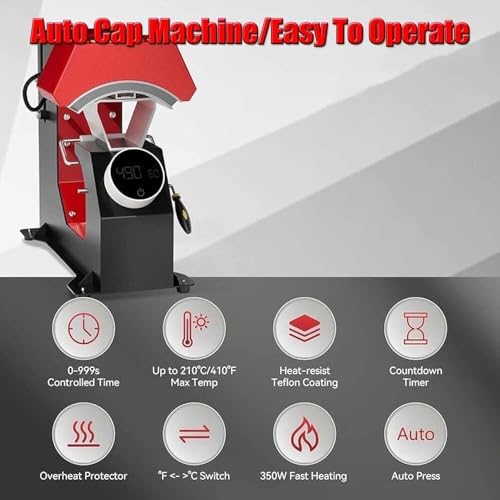 Máquina automática para termosellado de gorras con 3 platinas intercambiables miniatura 7