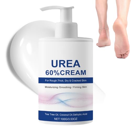 60% Urea Creme,Hornhautentferner Creme für Füße und Hände,Urea-Cream 60 Prozent,Harnstoff Fußcreme für Rissige und Trockene Haut,Fusspflege,Schrundensalbe Füße für Hände und Füße,Anti-Riss Fußcreme