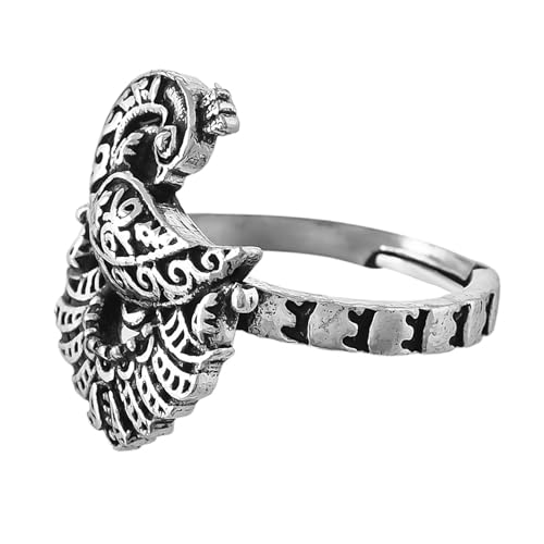 Morni Mayuri Ring Oxidised Daily Wear Statement Ring