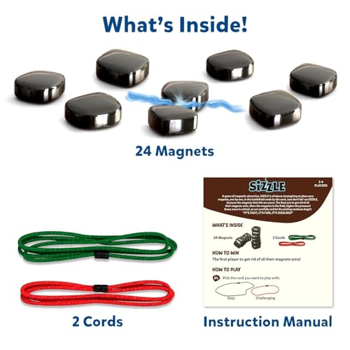 Image of Magnetic Sizzle Game | Strategic for Travel Kids, Adults & Family for All Age | 24 Irregural Magnet Stones| Portable Puzzle Chess |Fun Strategy & Educational(MEGNET Sizzle Game)