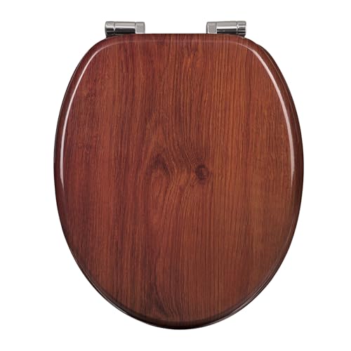 WOLTU Abattant WC Couvercle WC en Bois MDF Soft Close avec Frein de Chute pour Couvette en O Siège...