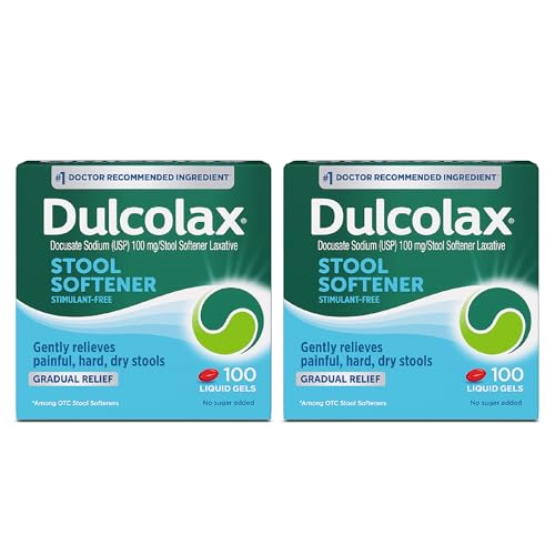Dulcolax Stool Softener Liquid Gel Capsules 100 mg, 2 pk