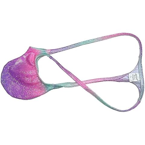 OROCOJUCO Men's Metallic Shiny G-String Tangas Pouch Underwear Male Posing T-back Grape Smugglers Stretchy Swim Thong Dream Color XL Cover