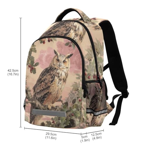 Beautiful Owl Kid's Elementary Middle School Backpack for Son Daughter, Age 6-12 Back to School Backpack Bookbag Schoolbag for Boys Girls3