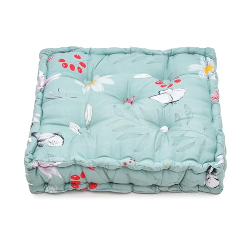 Image of Amazon Brand - Umi Chair Cushion Comfortable Thick Tufted Seat Cushion Cushion for Meditation,Floor Cushion for Sitting in Living Room,Chair Box for Indoor Seat Set of 1,16X16(Inches) (Green)