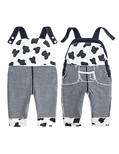 Image of Baby Pant Set, Toddler Overalls Set, Ripped Jean Workwear Set, Pink Flower Cute Cartoon