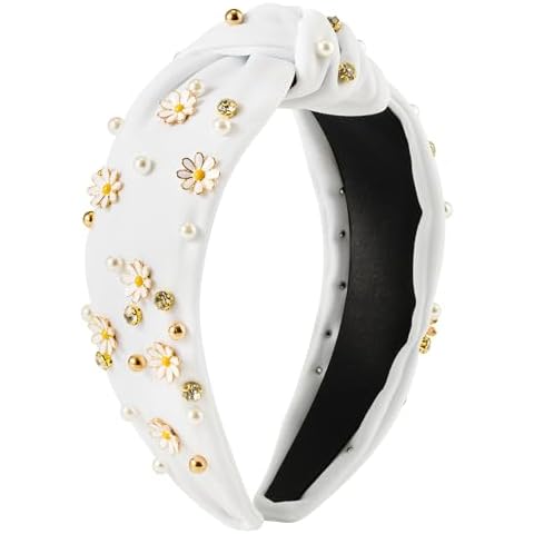 PANTIDE Daisy Jeweled Headband Cover