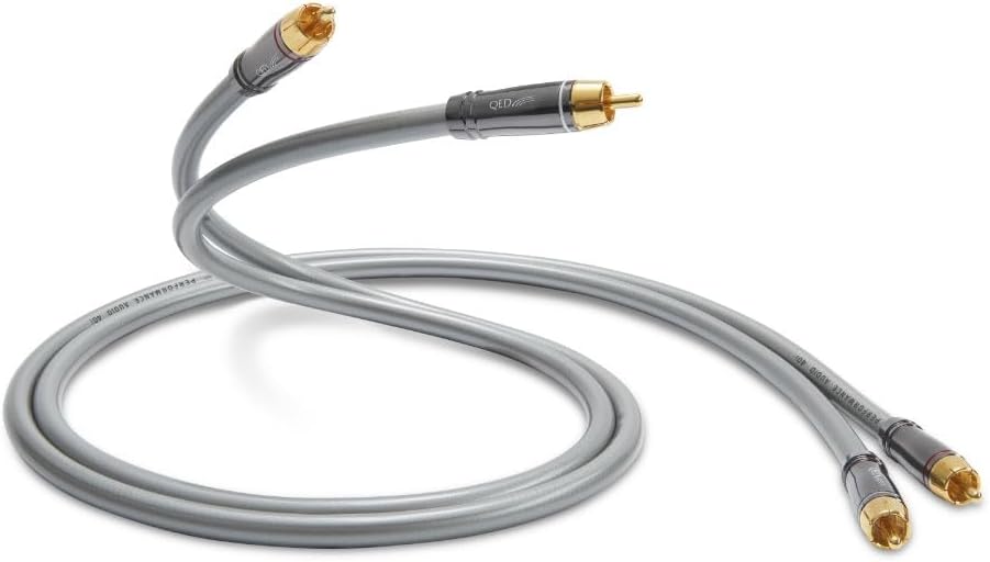 QED Performance Audio 40i RCA Stereo Audio Cable for Connecting 2 Phono Connectors to 2 Phones with QED Solid Complementary Conductor Technology and Anamate RCA Connectors 1m Black
