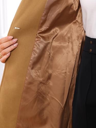 Image of Allegra K Women's Winter Elegant Stand Collar Overcoat Long Belted Pea Coat
