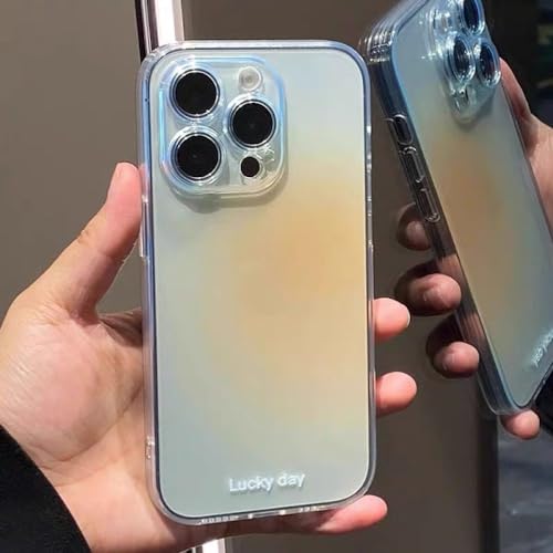 Coque iPhone 15 Pro dégradé vert LVTFCO silicone souple mince