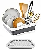 D L D Rejilla de Secado de Platos Plegable Escurridor de Platos portátil Vajilla Organizador Cocina RV Campers Almacenamiento