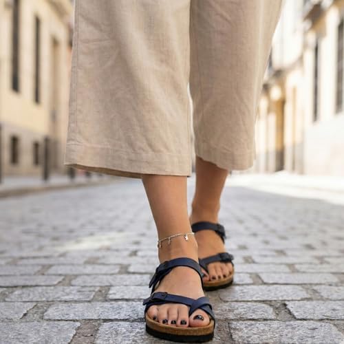 Image of CUSHIONAIRE Women's Luna Cork Footbed Sandal With +Comfort