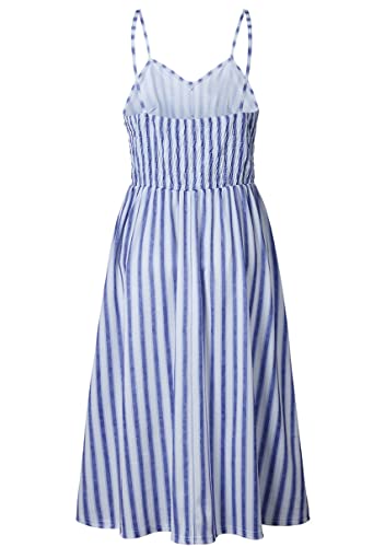 Image of YMING Womens Summer Spaghetti Strap Dresses Button Down Floral Sundress High Waist Swing Midi Dress with Pockets