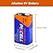 PKCELL 9v Maximum Power Dry Battery (4 Count)– Ultra Long-Lasting 9V Batteries for Smoke Detector 9v 6lr61 Alkaline for Smoke Alarms