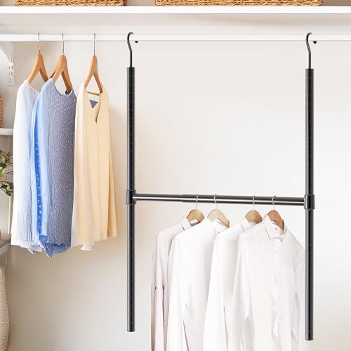 Simple Houseware 18 to 30 Inch Adjustable Closet Hanging Rod, Black by Simple Houseware - Image 2