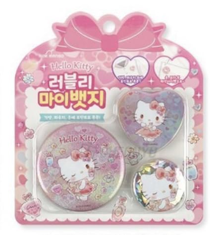 HELLOKITTY's Lovely Badges Set - 3 Adorable Badges in Assorted Designs - To Decorate Apparel, Bags, Purses, and Accessories2
