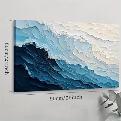 Affiche sur toile de vagues d'océan 70x100 cm pour décoration de salon - 7